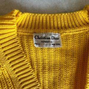 Christian Dior sweater cardigan set yellow